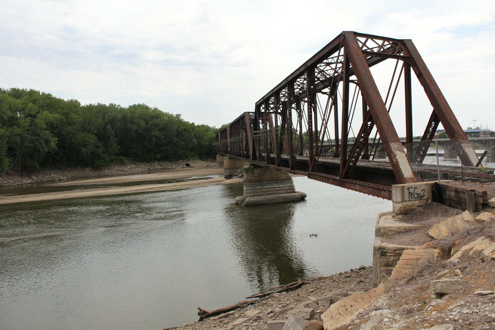 Looking west